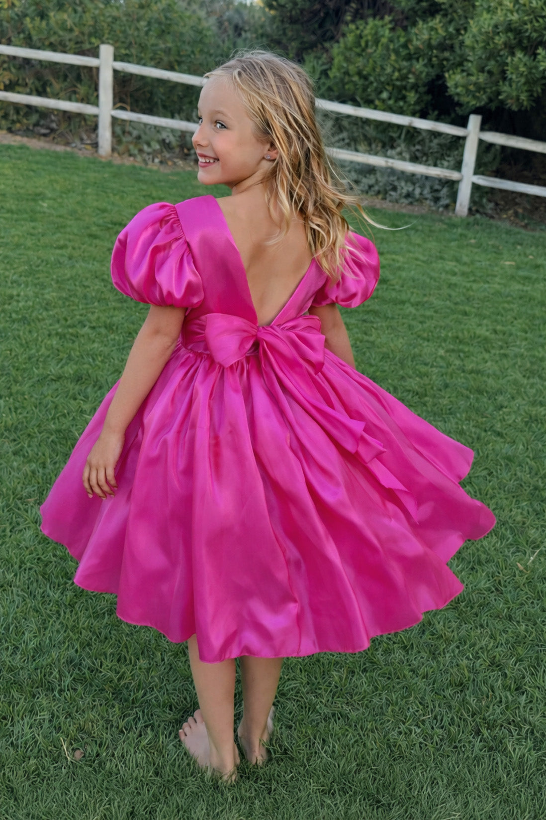 Cinnamon in Fuchsia Party Girl or Flower Girl Dress