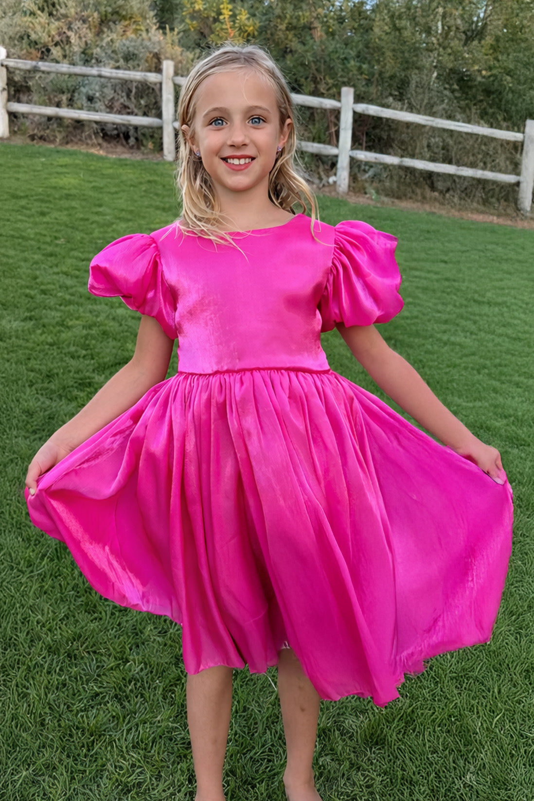 Cinnamon in Fuchsia Party Girl or Flower Girl Dress