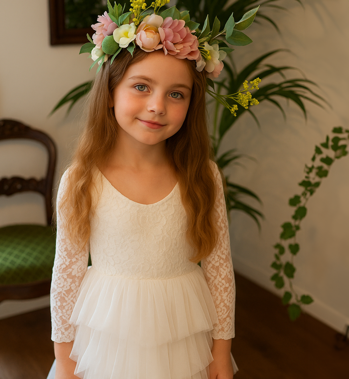 Coco in Ivory ~ Luxurious Tulle Flower Girl | Party Dress