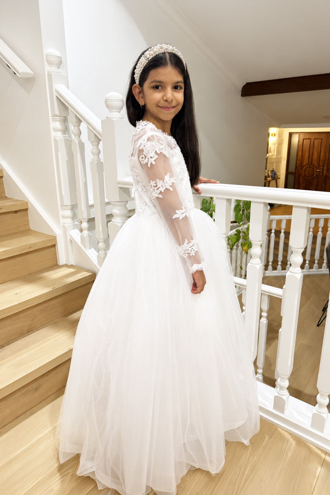 Cynthia in Ivory White - Flower Girl or Communion Dress