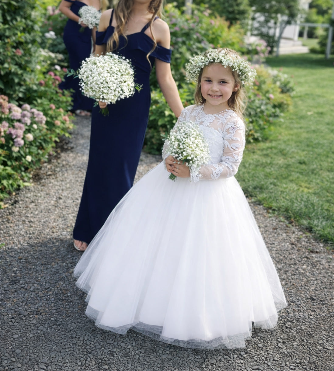 Cynthia in Ivory White - Flower Girl or Communion Dress