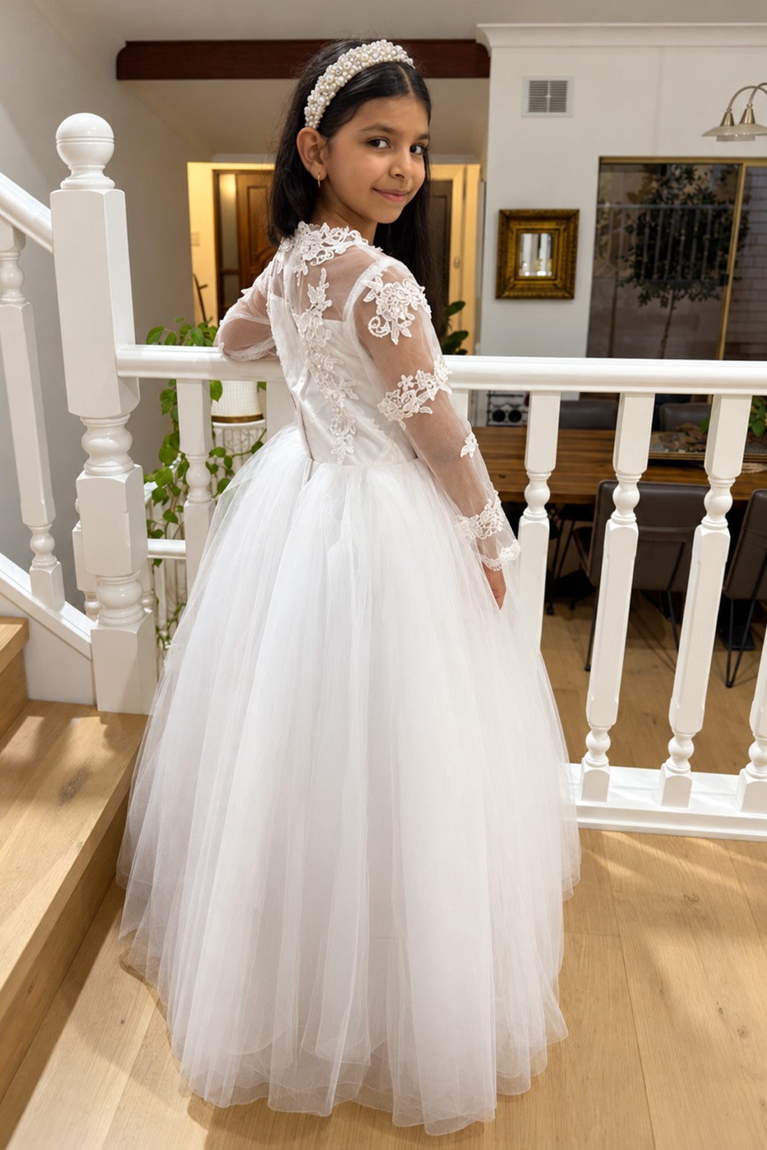Cynthia in Ivory White - Flower Girl or Communion Dress
