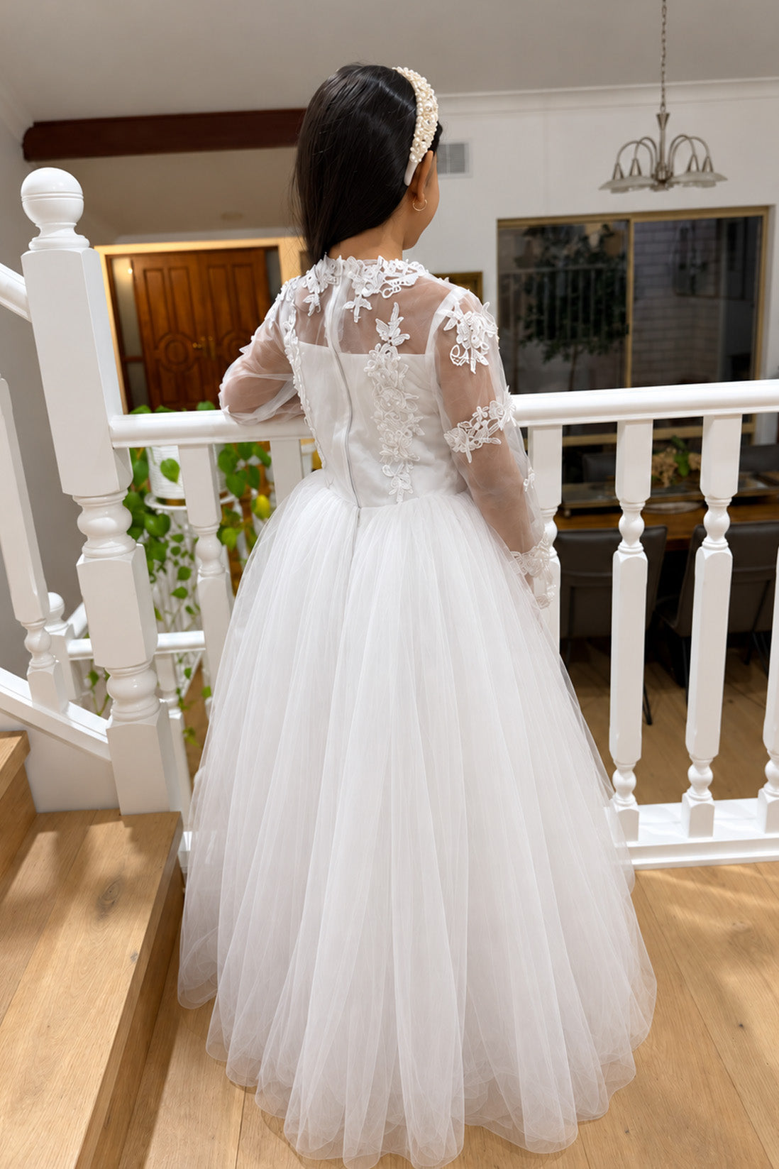 Cynthia in Ivory White - Flower Girl or Communion Dress