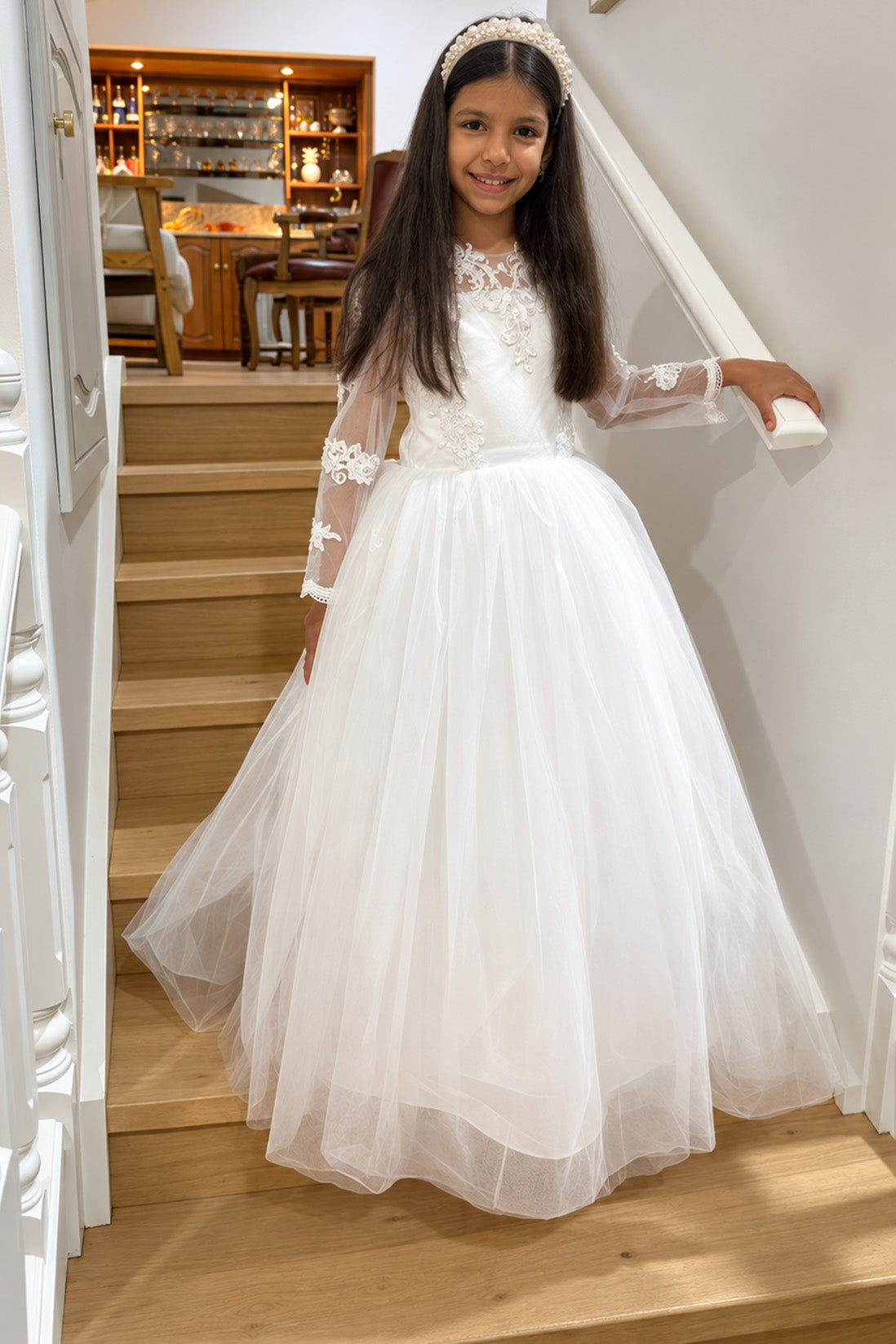 Cynthia in Ivory White - Flower Girl or Communion Dress