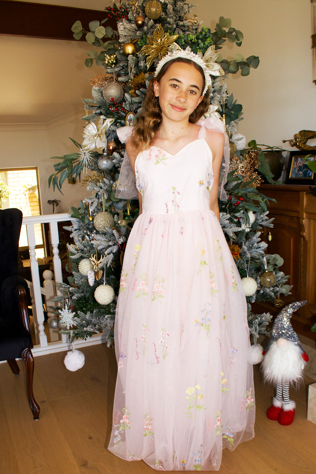 Athena Full Length ~ Blush Pink Party or Flower Girl Dress