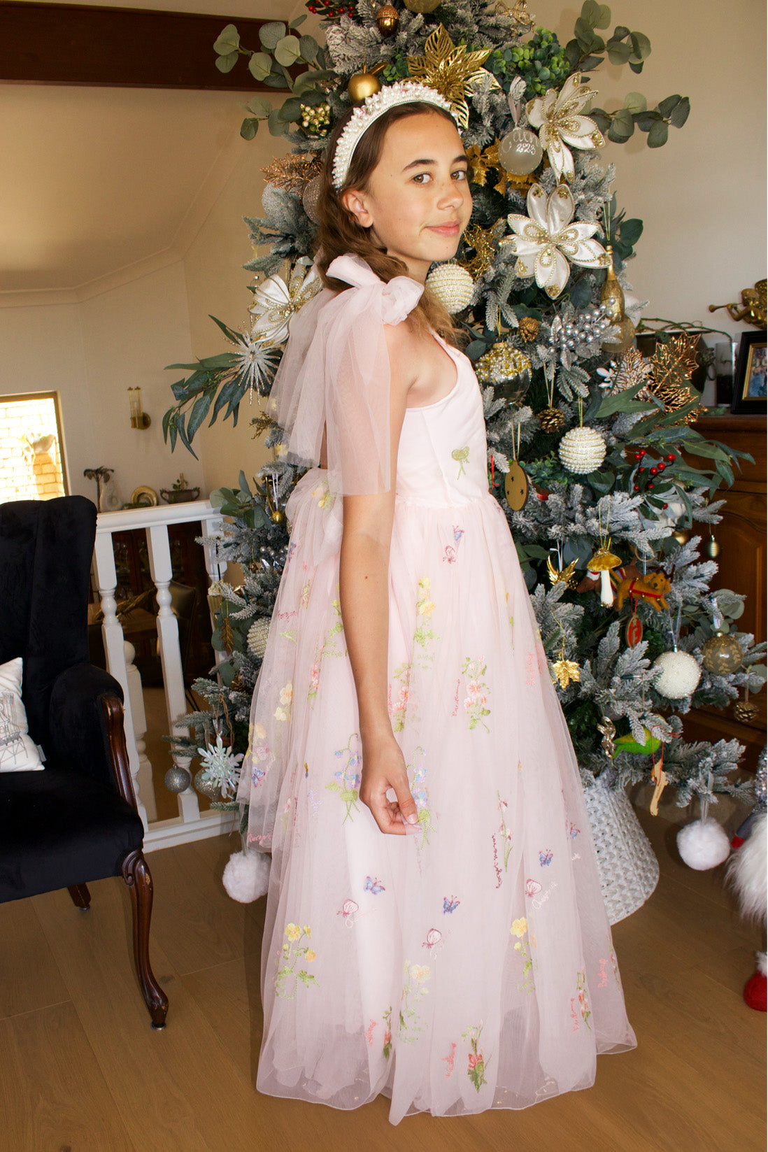 Athena Full Length ~ Blush Pink Party or Flower Girl Dress