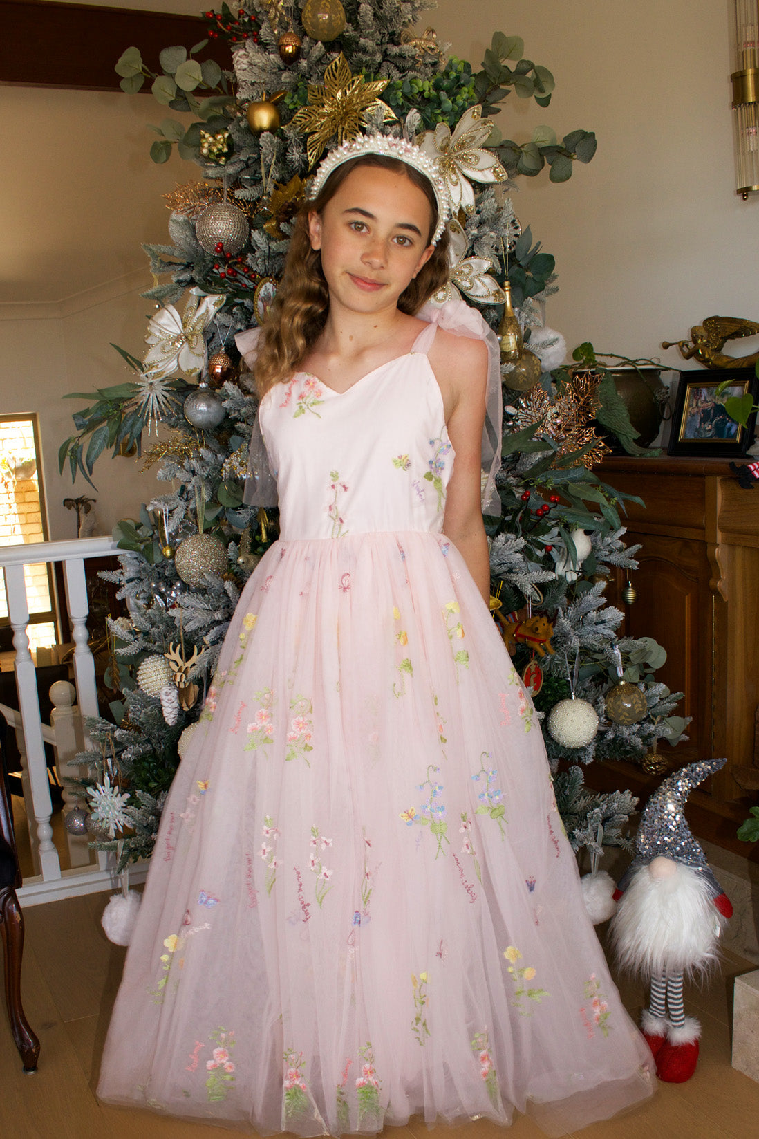 Athena Full Length ~ Blush Pink Party or Flower Girl Dress
