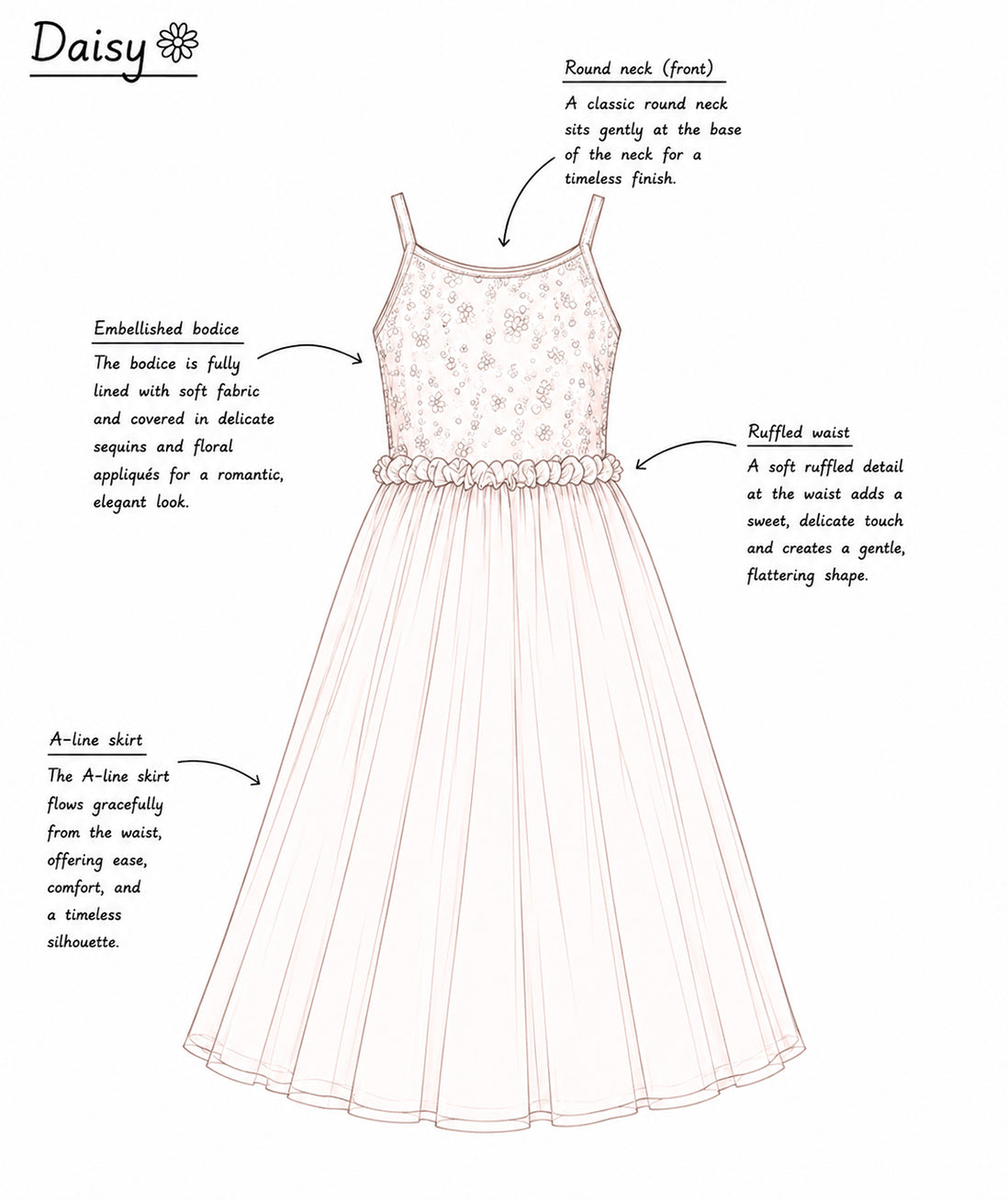 Daisy ~ Ballet Pink Party Girl Dress /Flower Girl Dress