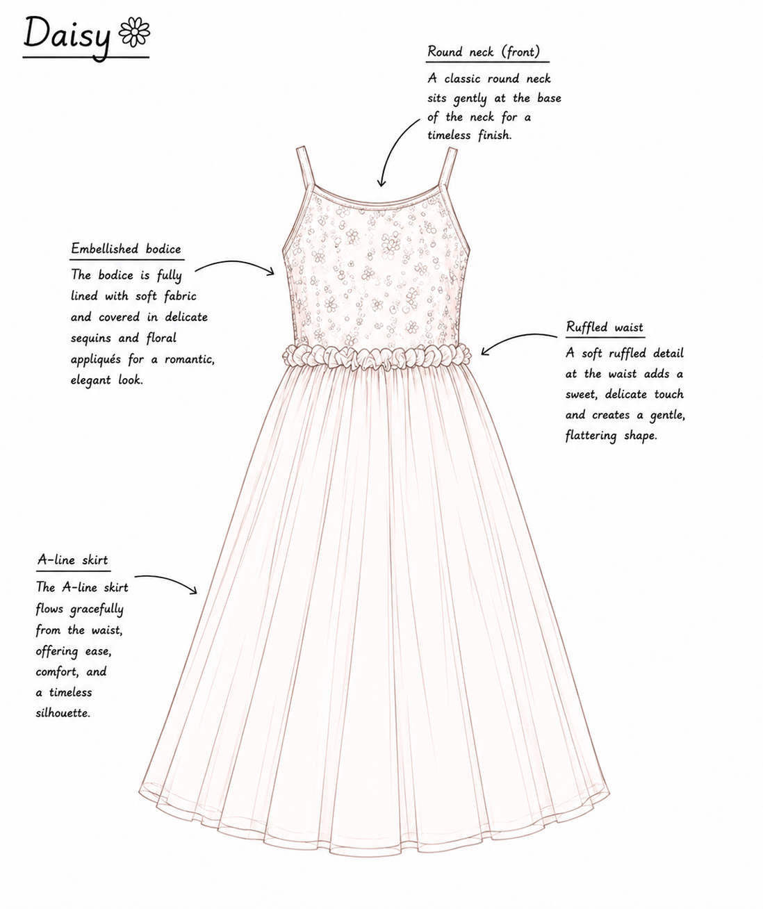 PREORDER - Daisy ~ Ivory White Party Girl Dress /Flower Girl Dress