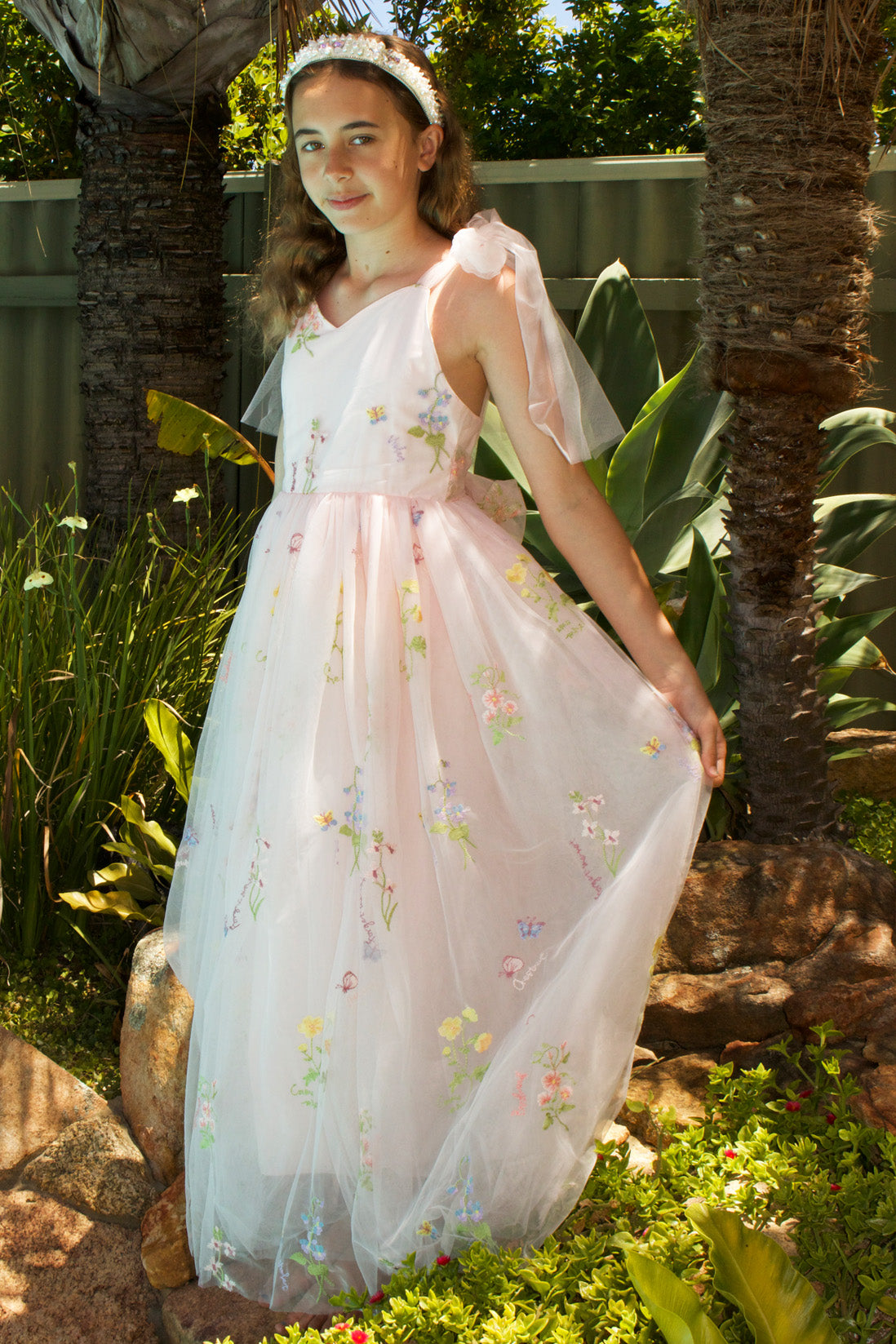 Athena Full Length ~ Blush Pink Party or Flower Girl Dress