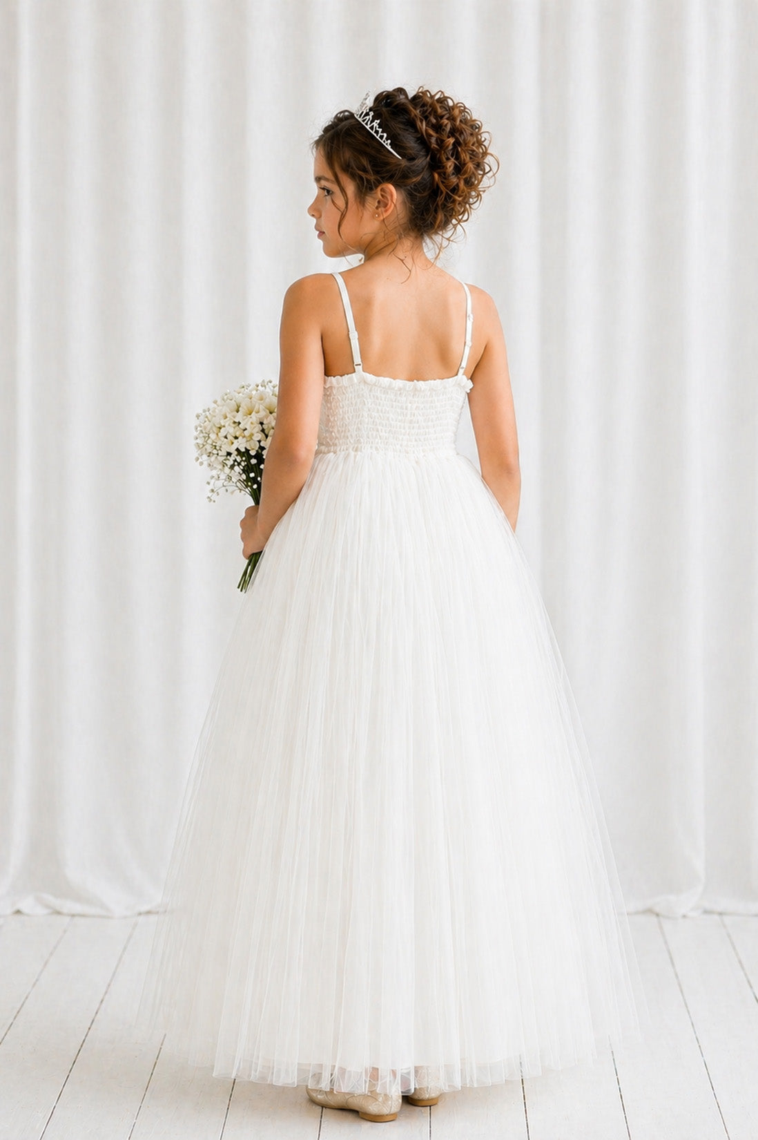 PREORDER - Daisy ~ Ivory White Party Girl Dress /Flower Girl Dress