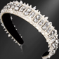 Dianna Rhinestone Headband (Ages 6-Adult) with a pink satin drawstring bag