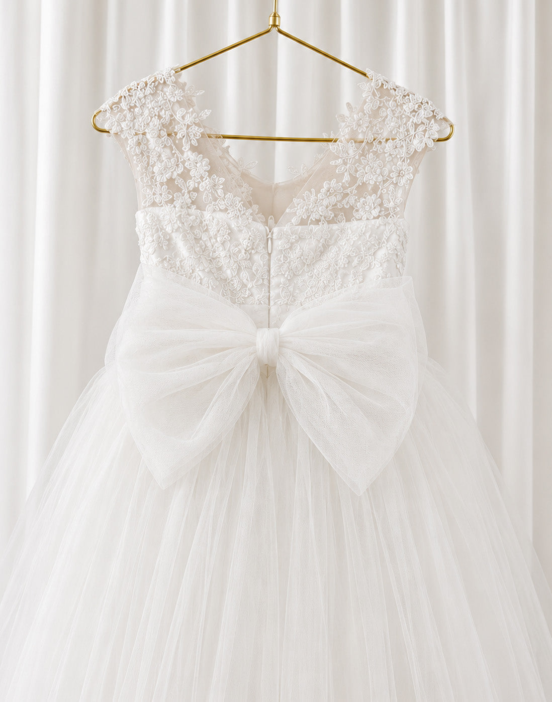 Elizabeth in Ivory White - Flower Girl or Ceremonial Dress
