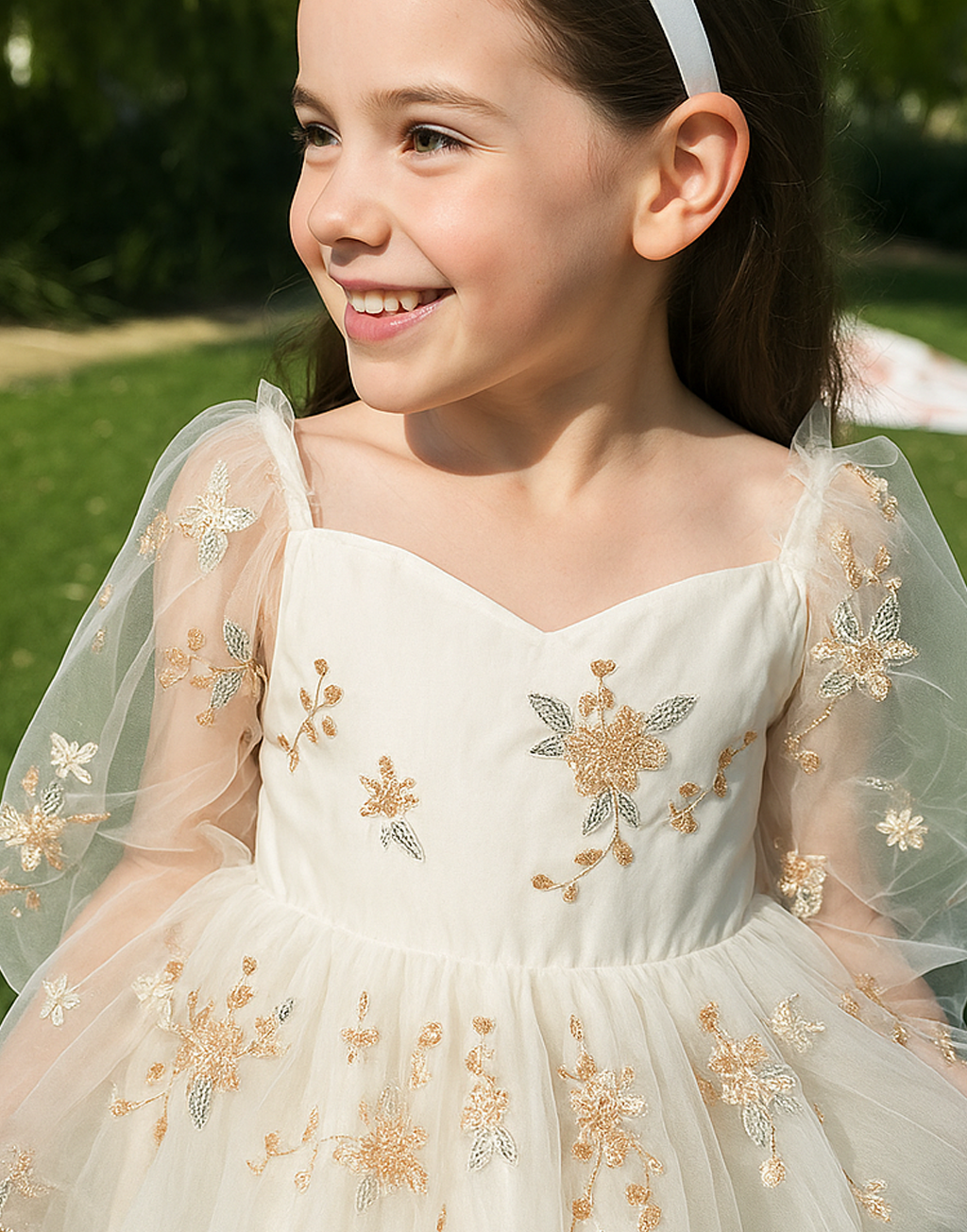 Elizabeth ~ Ivory White Party or Flower Girl Dress