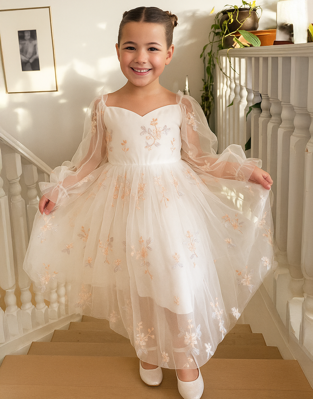 Elizabeth ~ Ivory White Party or Flower Girl Dress