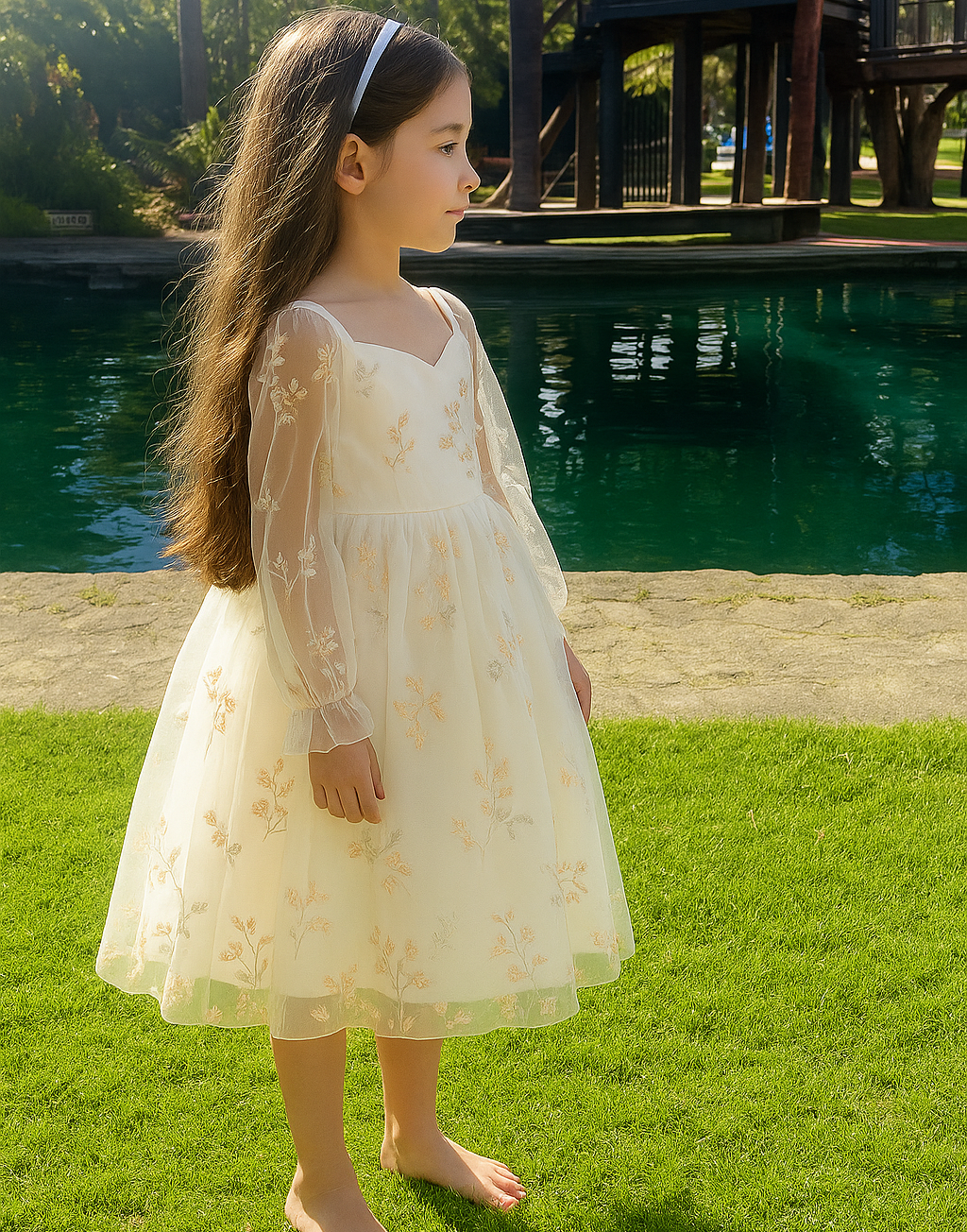 Elizabeth ~ Ivory White Party or Flower Girl Dress