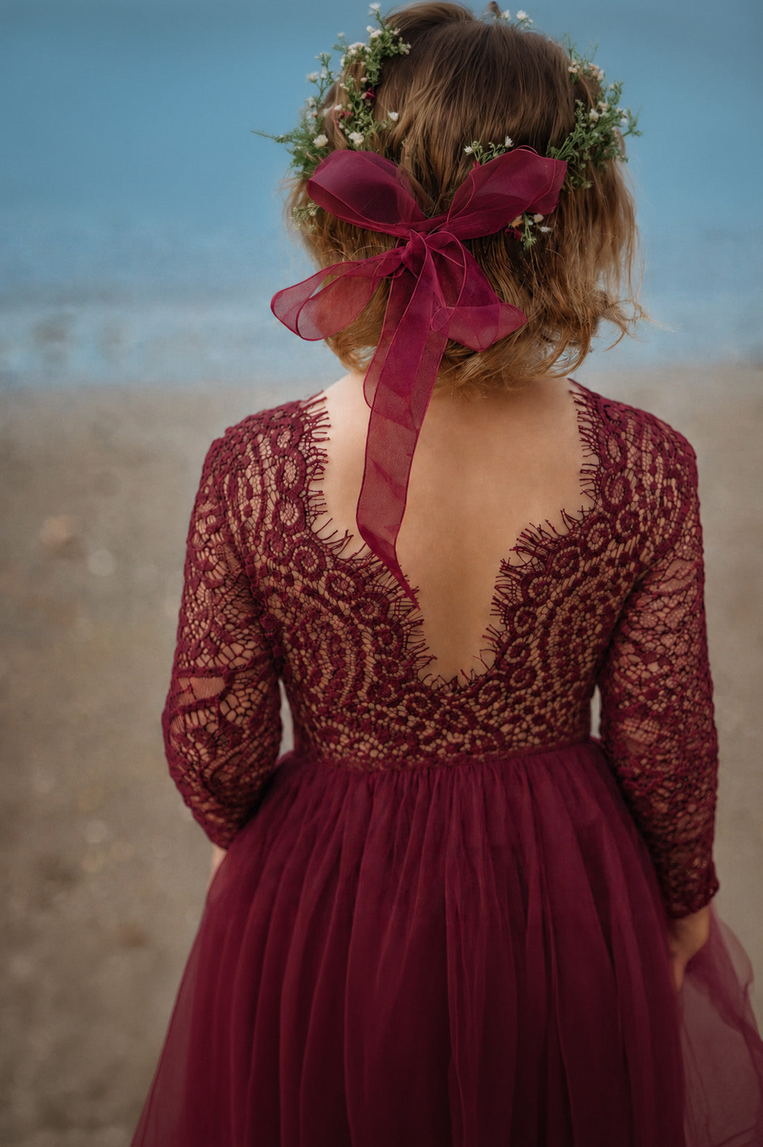 Elodie in Burgundy ~ Party or Flower Girl Dress