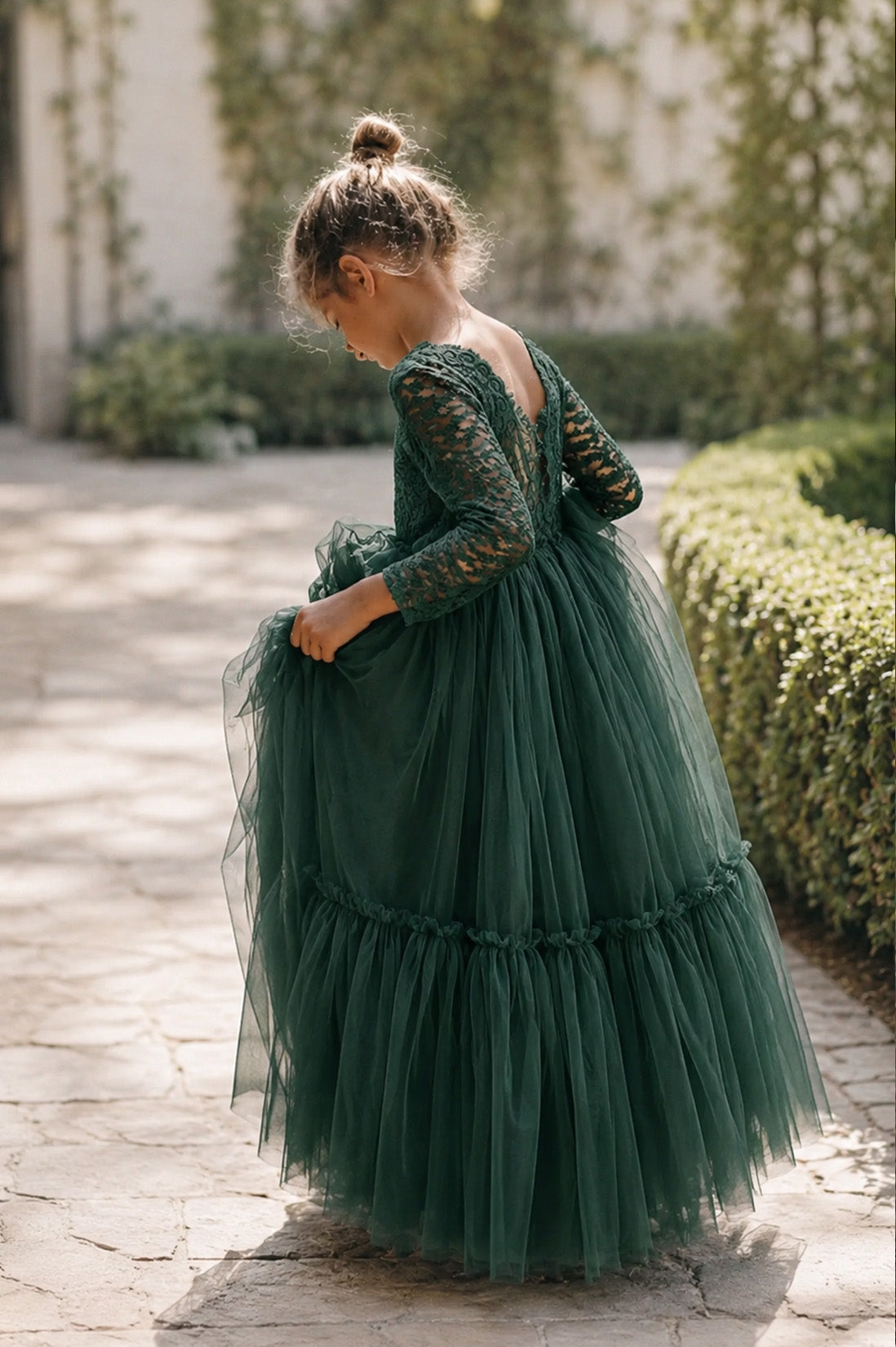 Elodie in Forest Green ~ Party or Flower Girl Dress