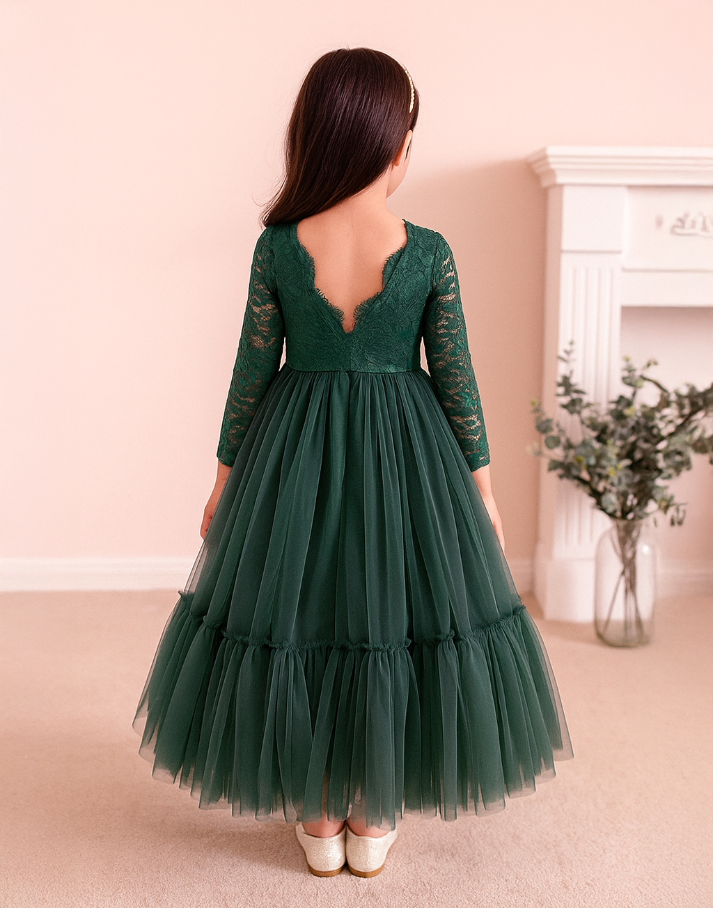 Elodie in Forest Green ~ Party or Flower Girl Dress