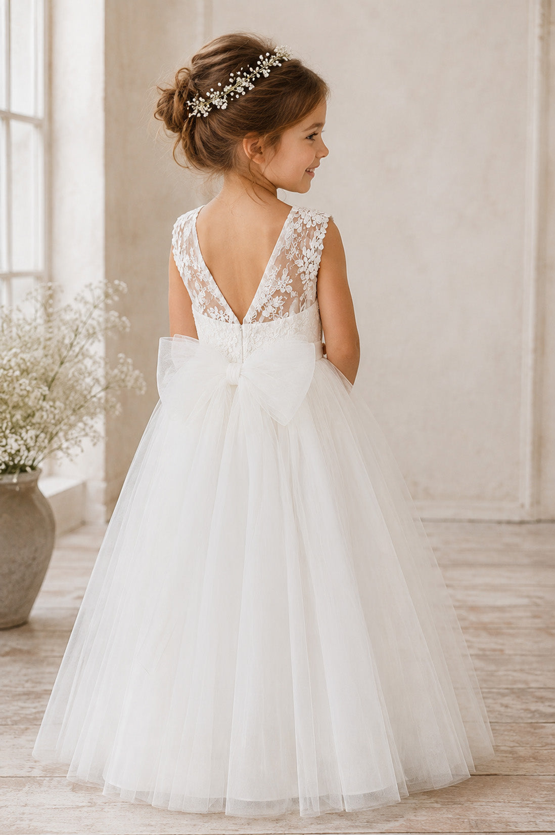 Eloise in Ivory White - Flower Girl or Ceremonial Dress