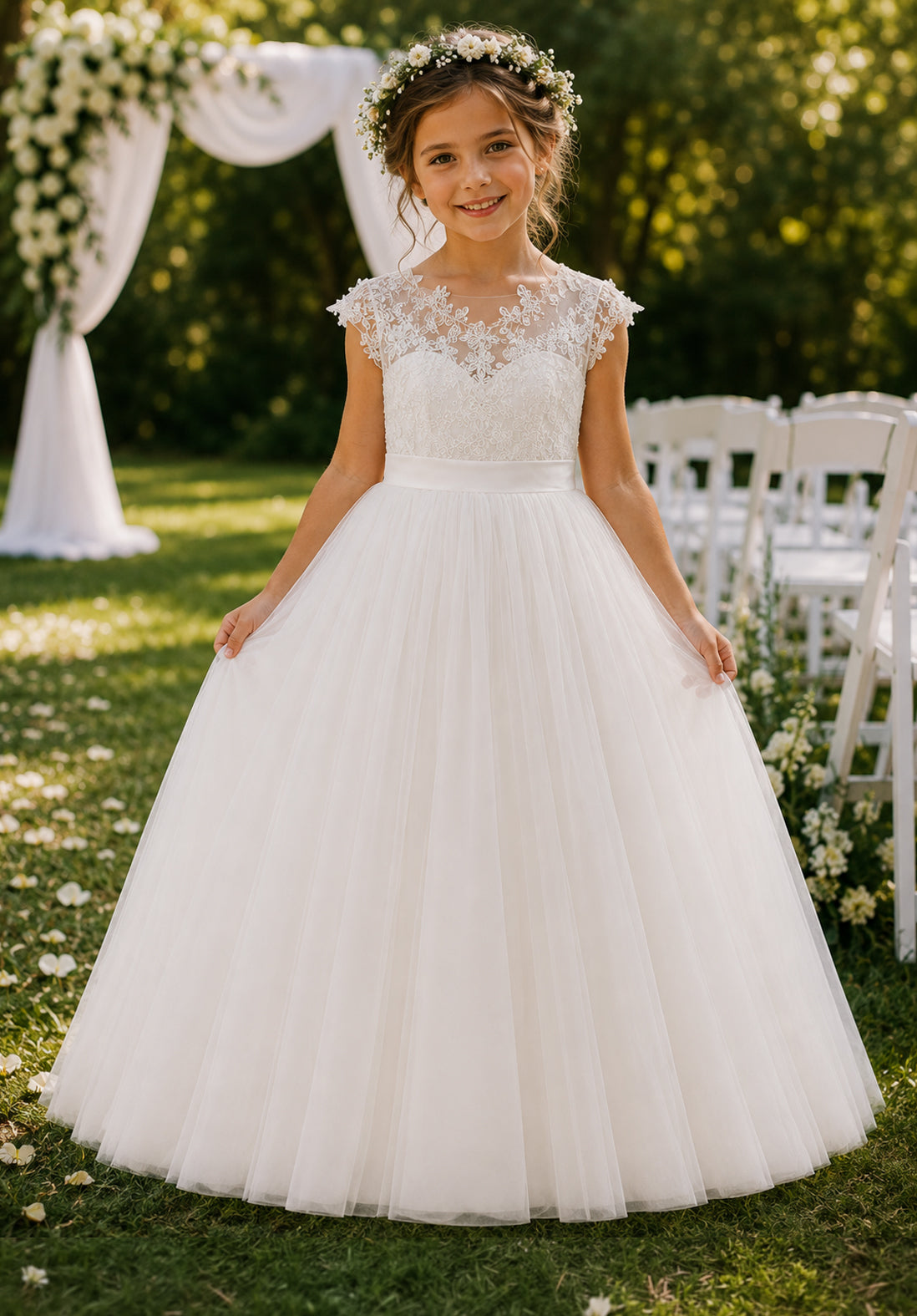 Eloise in Ivory White - Flower Girl or Ceremonial Dress
