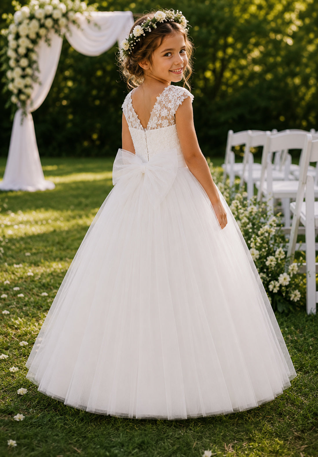 Eloise in Ivory White - Flower Girl or Ceremonial Dress