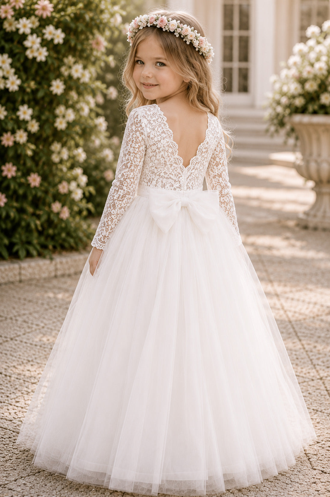 Eloween in Ivory White ~ Party or Flower Girl Dress