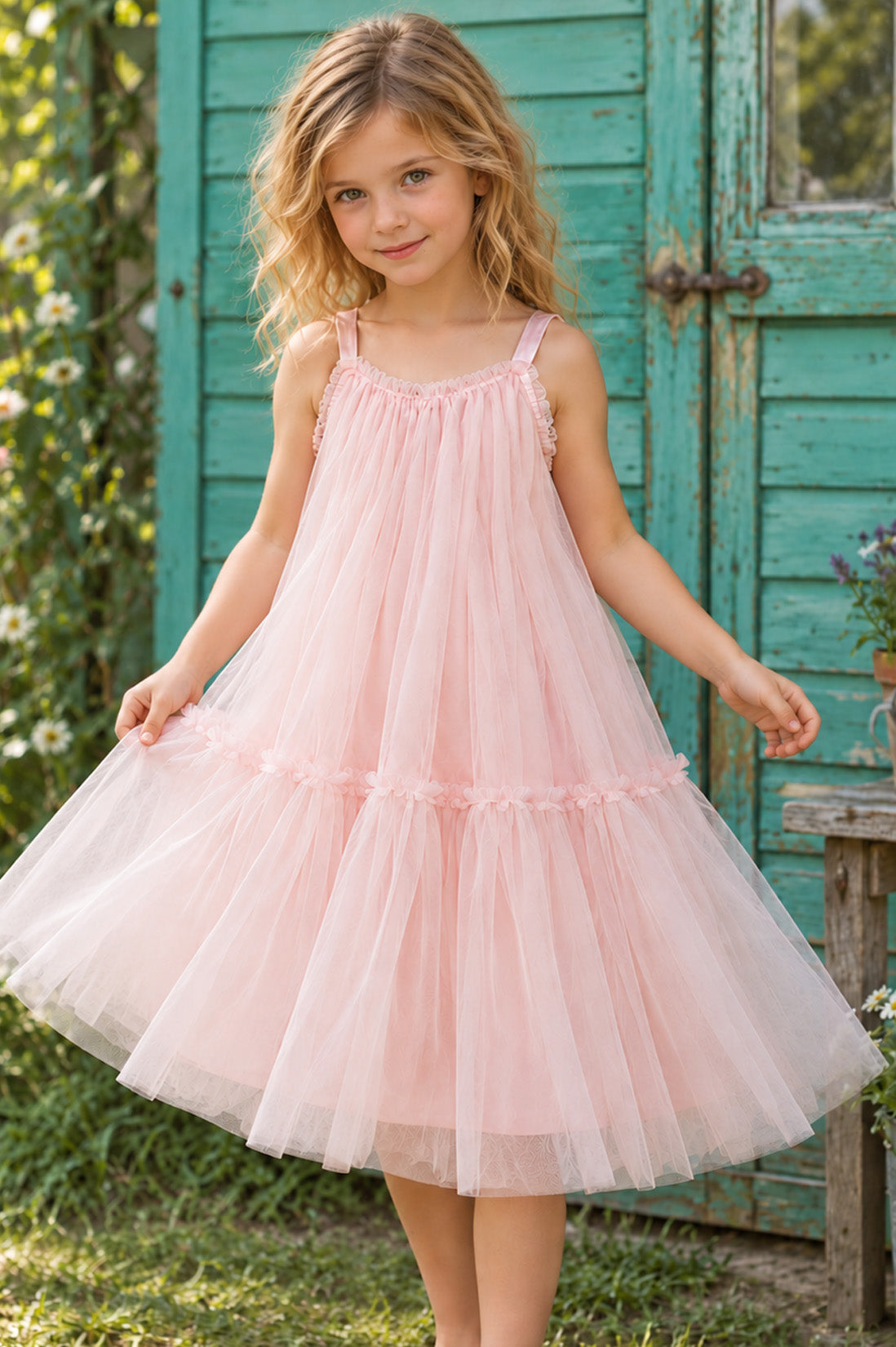 Elsie Ballet Pink Tulle Party Girl Dress