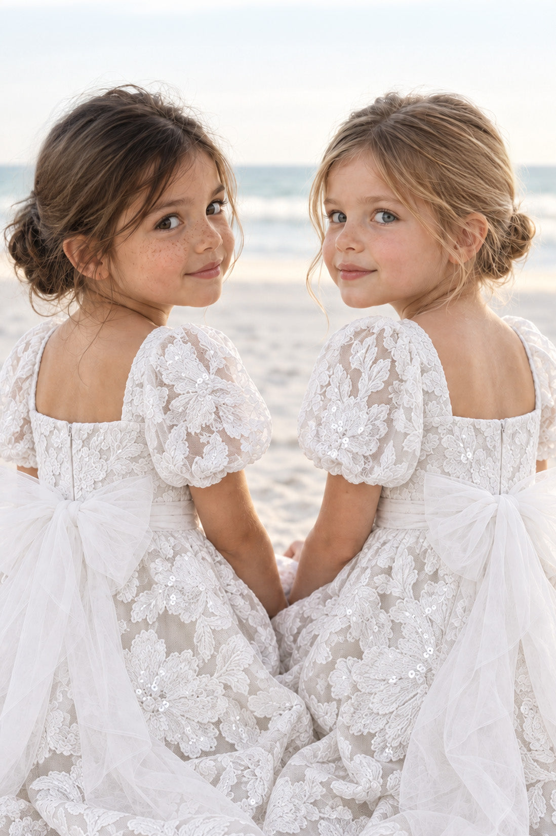 Elvene in ivory White ~ Flower Girl /Party Dress