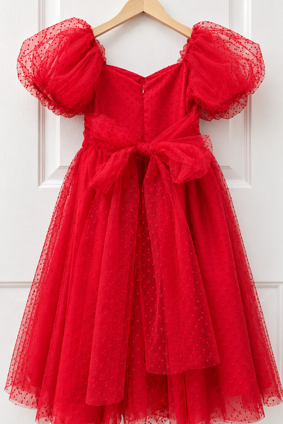 Elvene in Spotty Red Xmas Party Dress