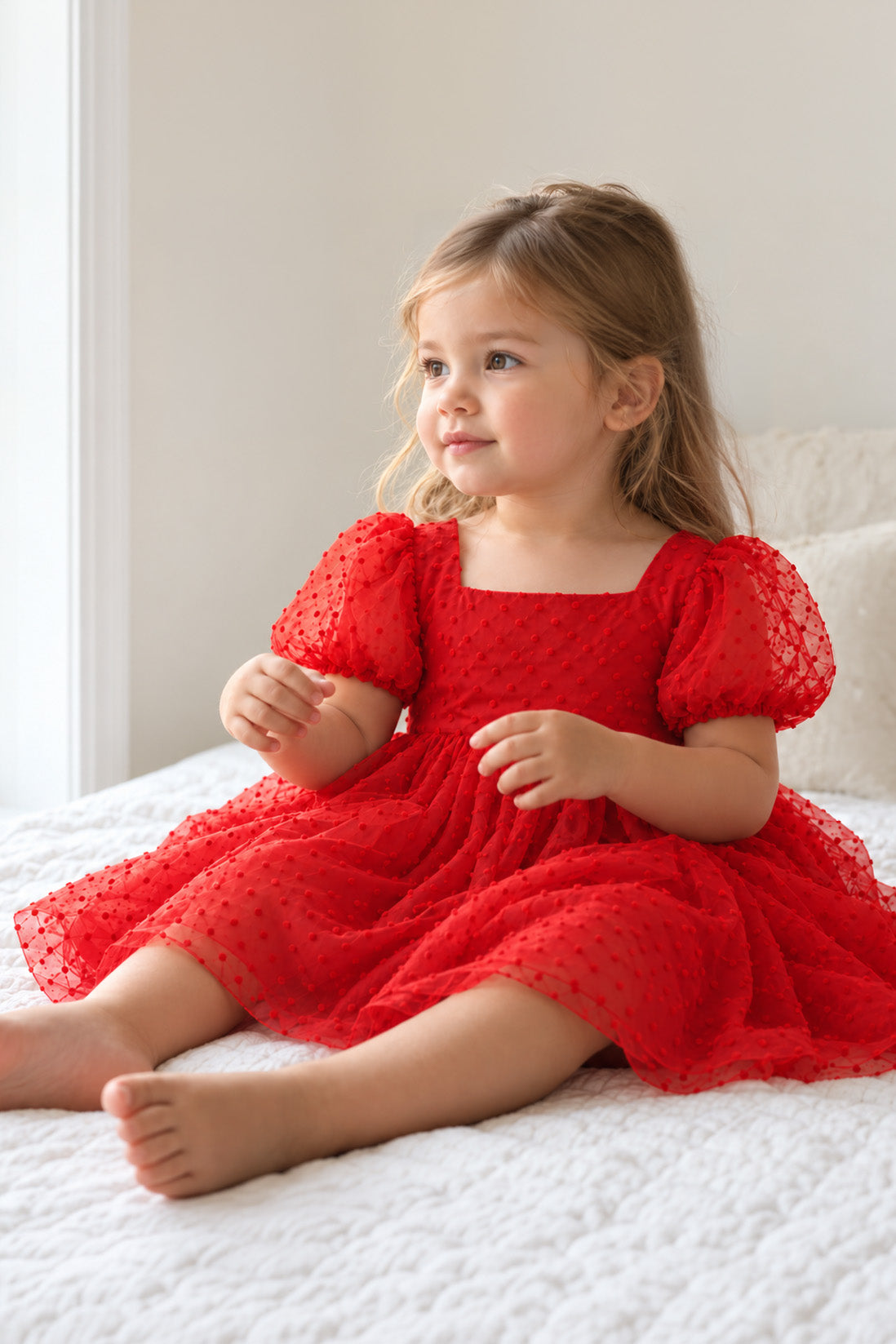 Elvene in Spotty Red Xmas Party Dress {Baby + Toddler}