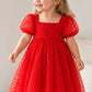 Elvene in Spotty Red Xmas Party Dress {Baby + Toddler}