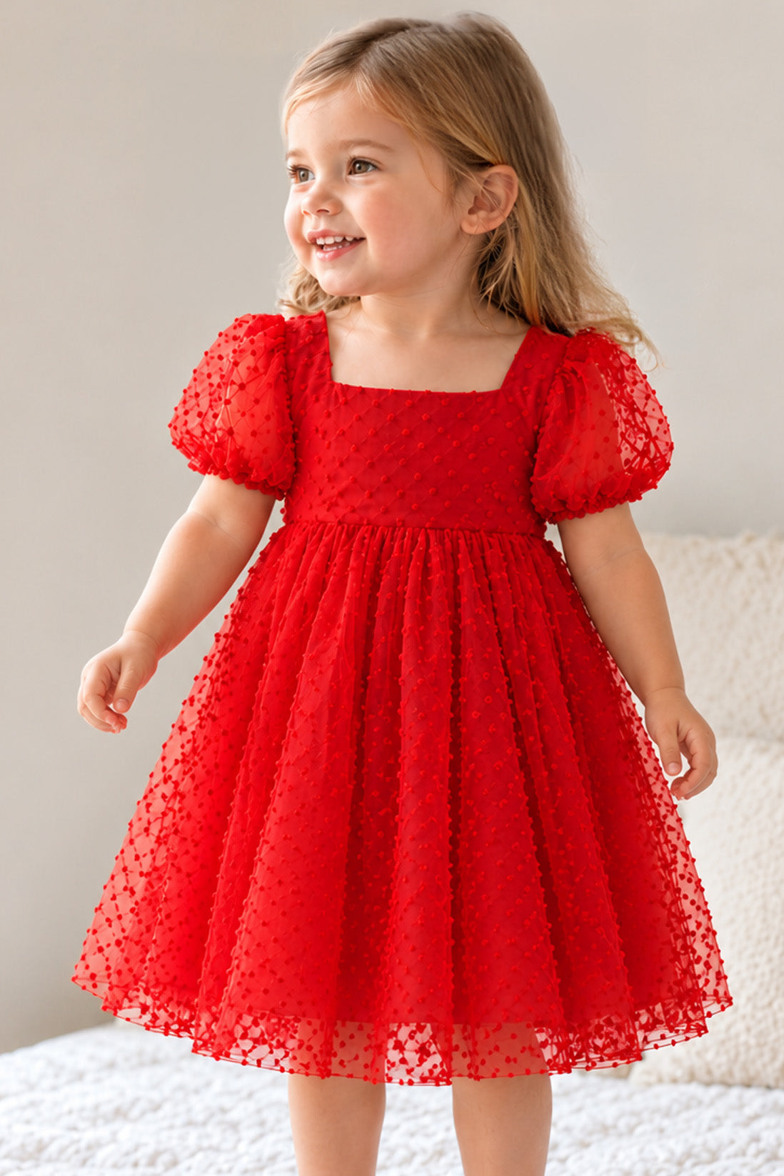 Elvene in Spotty Red Xmas Party Dress {Baby + Toddler}
