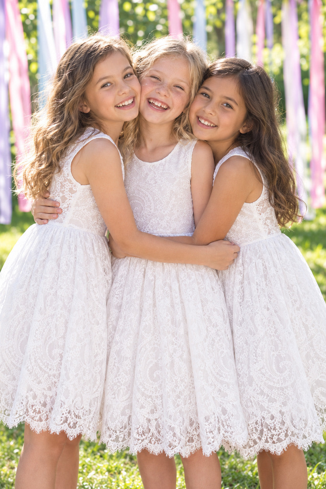 Ember in Ivory White ~ Party or Flower Girl Dress