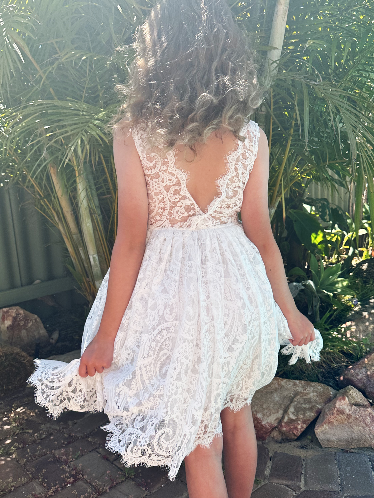 Ember in Ivory White ~ Party or Flower Girl Dress