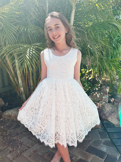 Ember in Ivory ~ Party or Flower Girl Dress