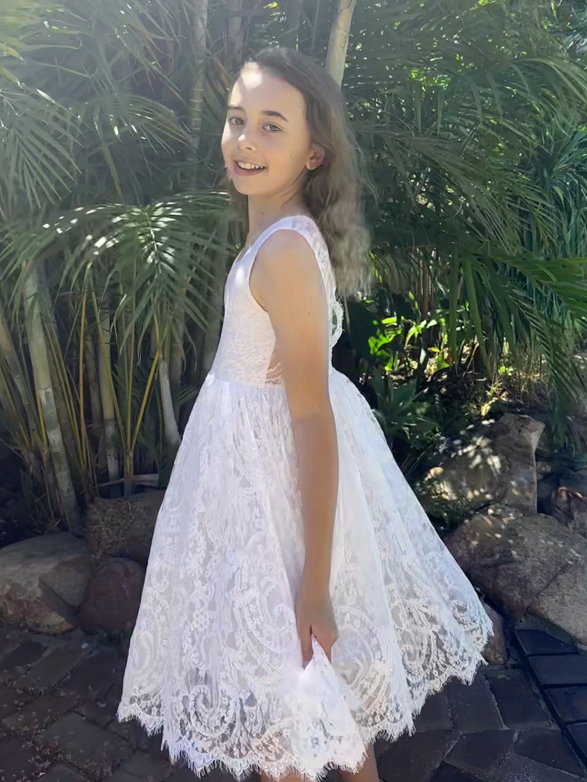 Ember in Ivory White ~ Party or Flower Girl Dress