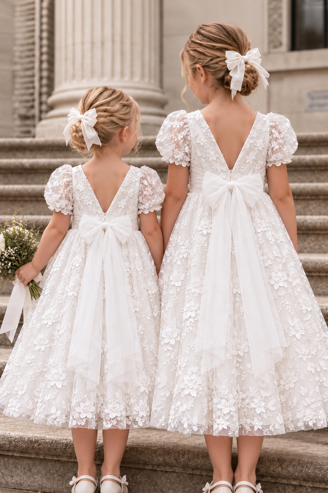 Estelle in Ivory White ~ Party or Flower Girl Dress