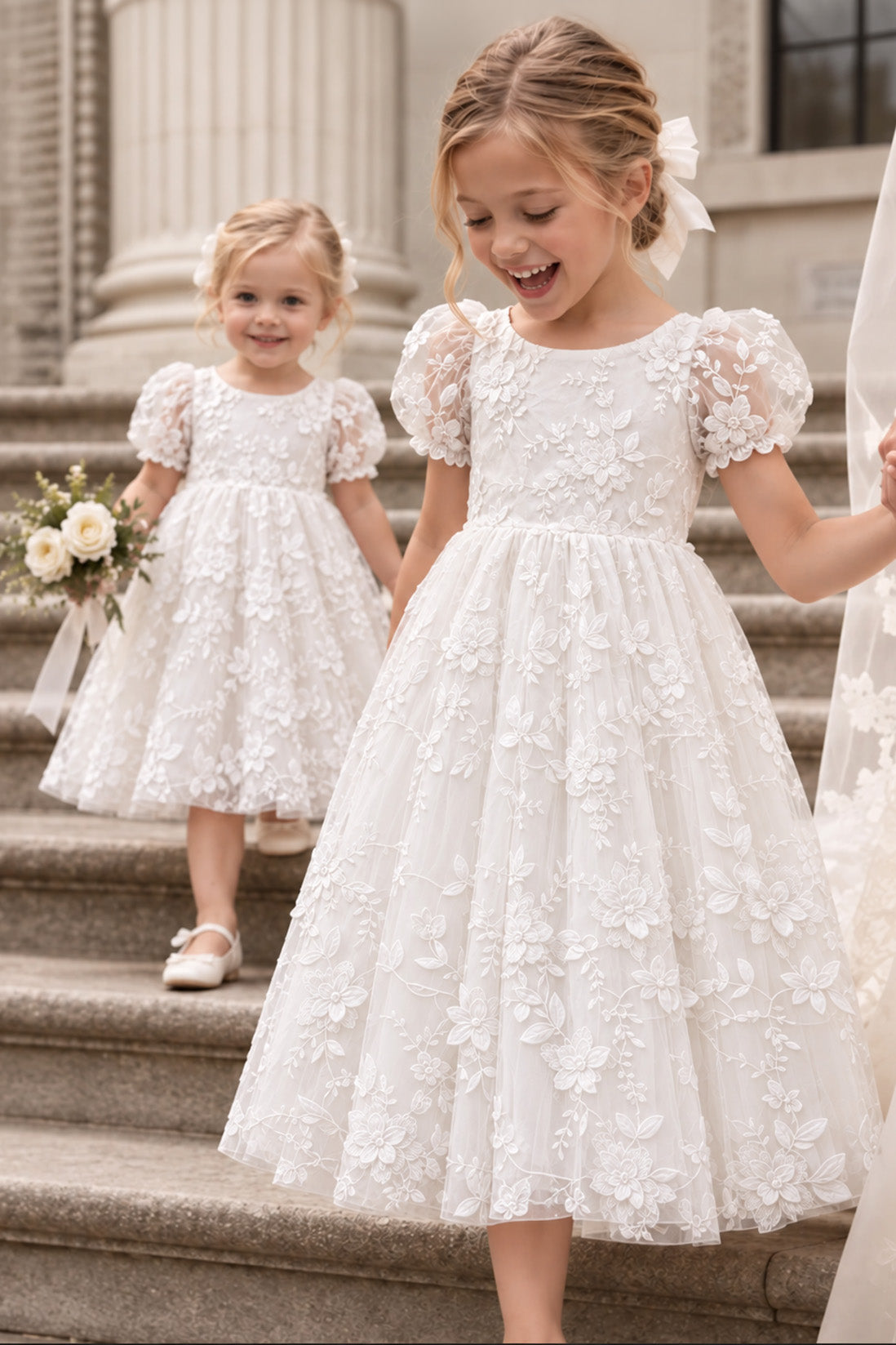 Estelle in Ivory White ~ Party or Flower Girl Dress