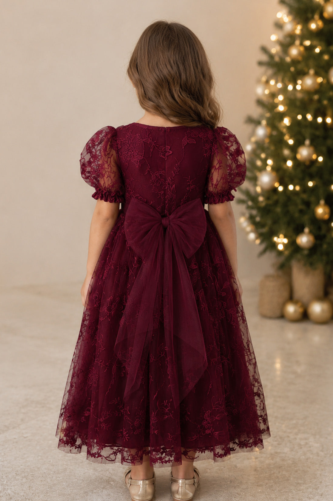 Estelle in Burgundy ~ Party or Flower Girl Dress