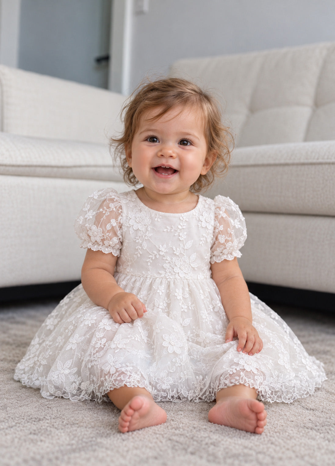 Estelle in Ivory White ~ Party or Flower Girl Dress {Baby + Toddler}