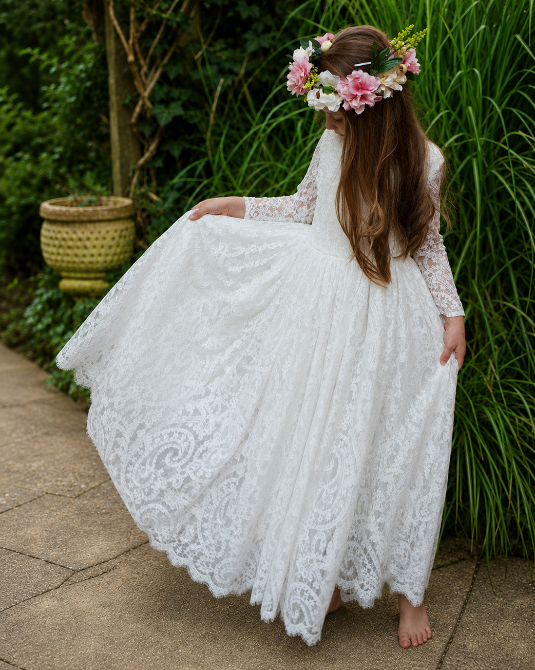 Evelyn ~ Ivory White Lace Dress ~ Flower Girl | Party Dress