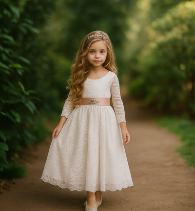 Evelyn ~ Ivory White Lace Dress ~ Flower Girl | Party Dress