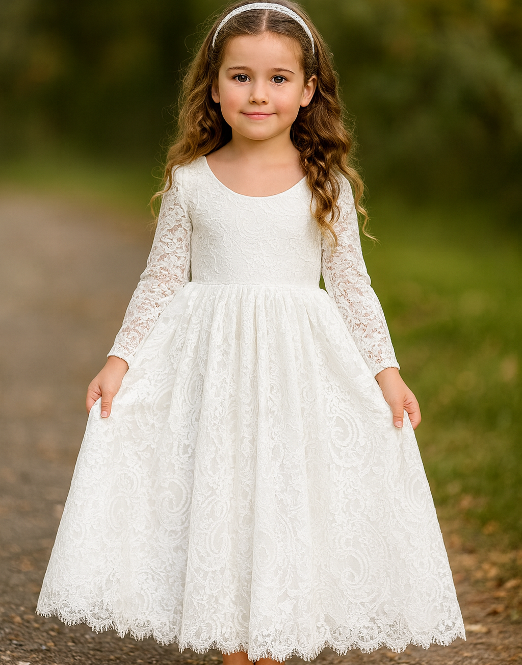 Evelyn ~ Ivory White Lace Dress ~ Flower Girl | Party Dress