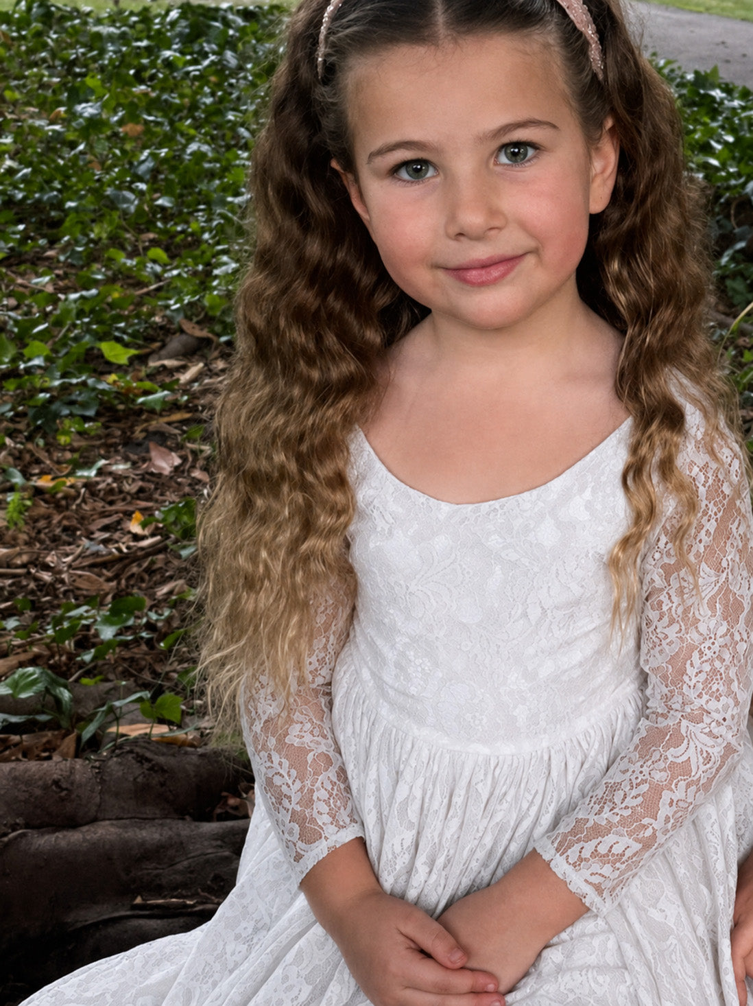 Evelyn ~ Ivory White Lace Dress ~ Flower Girl | Party Dress