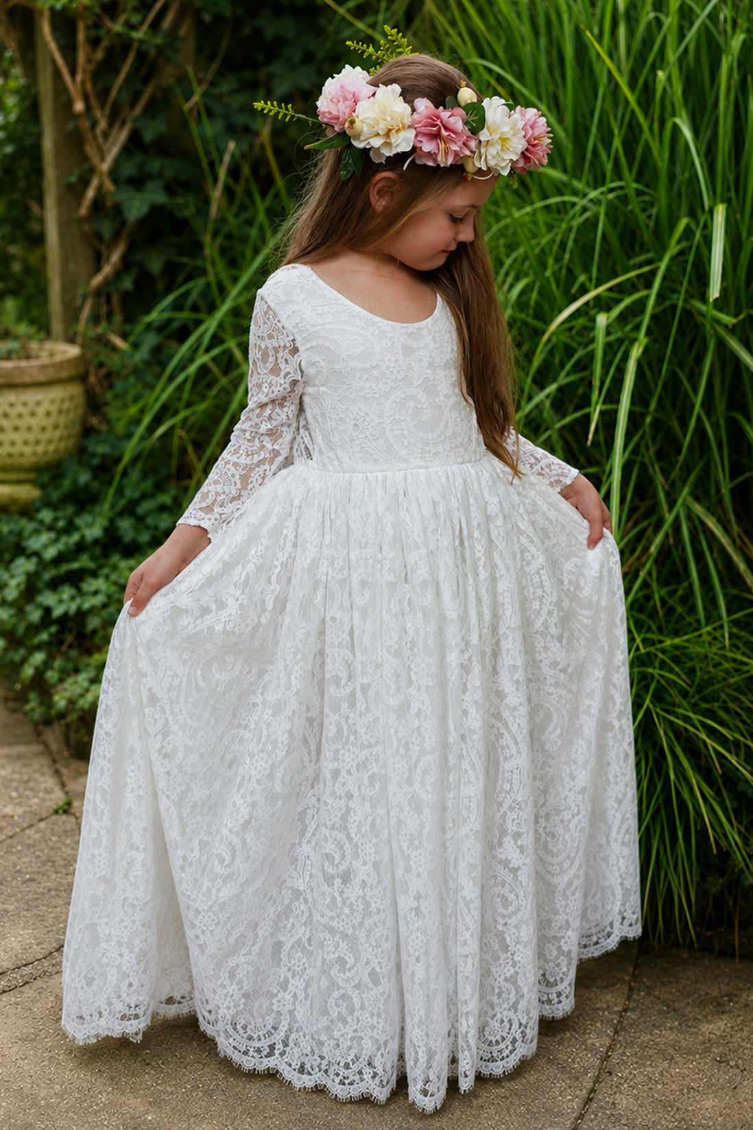 Evelyn ~ Ivory White Lace Dress ~ Flower Girl | Party Dress