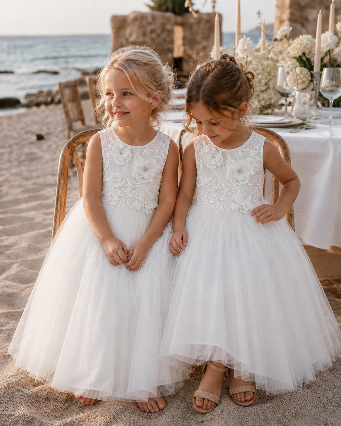 Fern in Ivory White  ~ Flower Girl Dress