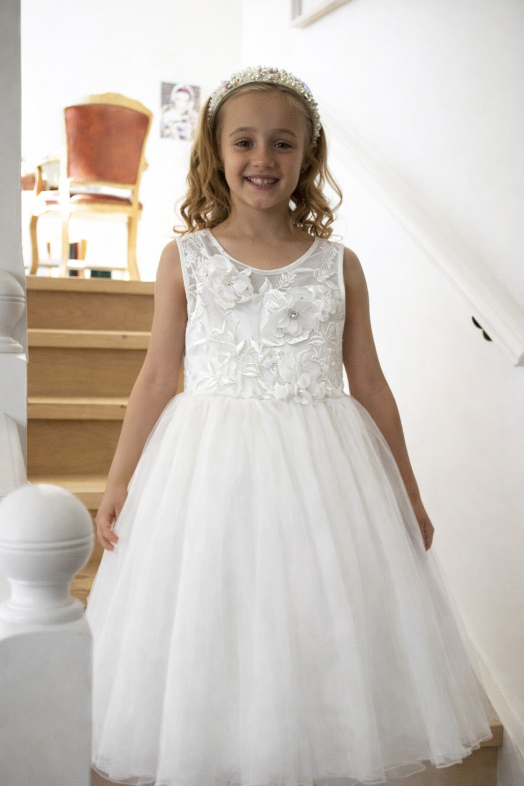 Fern in Ivory White  ~ Flower Girl Dress