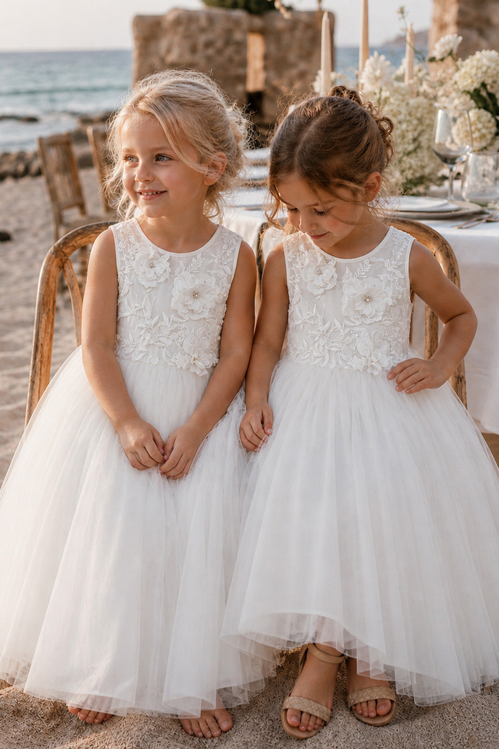 Fern in Ivory White  ~ Flower Girl Dress