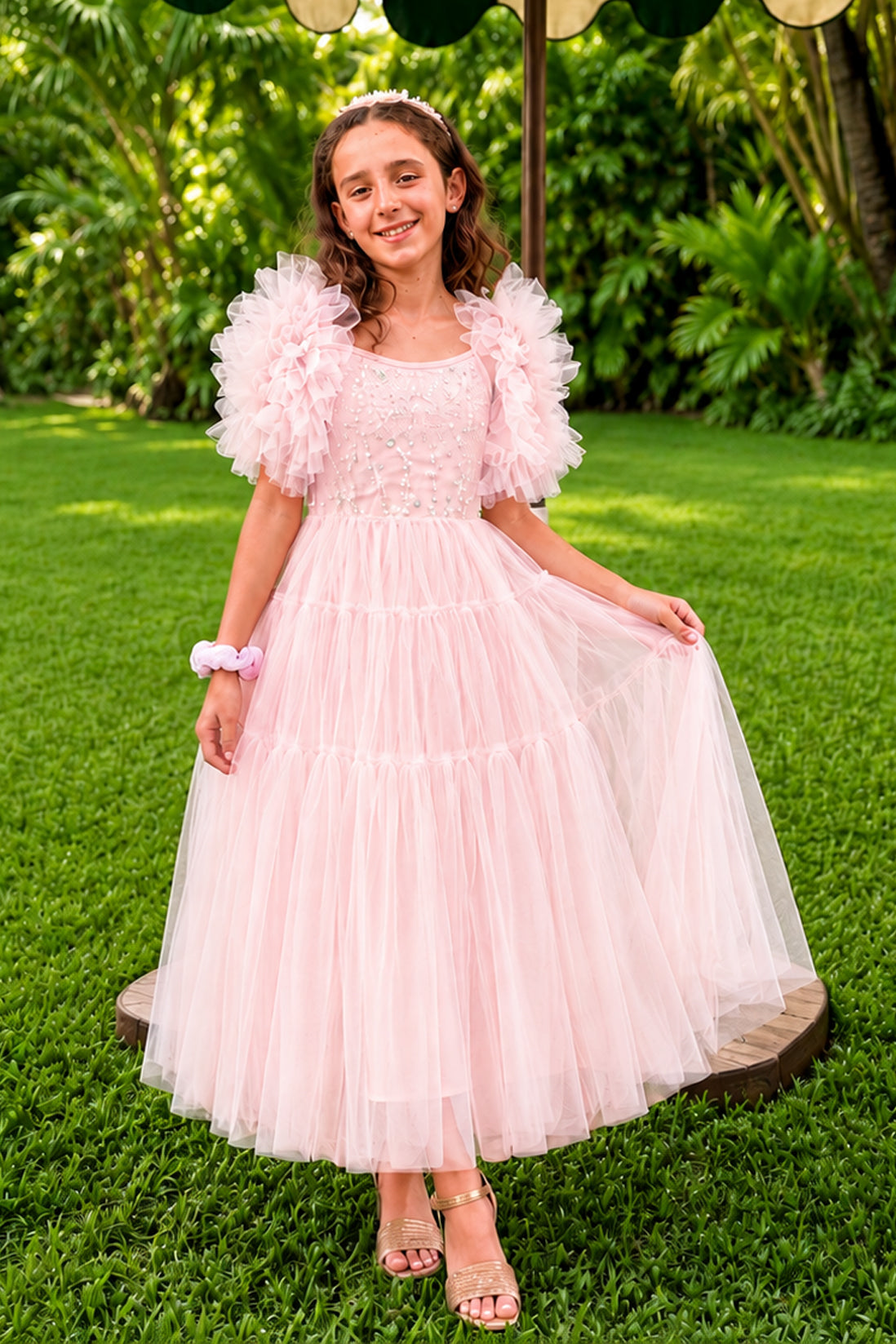 Fiora in Ballet Pink Party Dress + Bolero (Tween/Teen) - Bloom by L+B